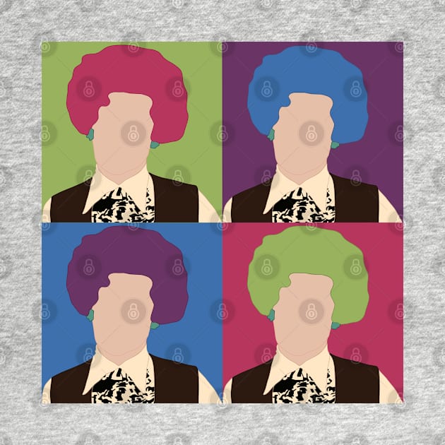 Mrs Slocombe Are you Being Served, colourful grid design by alteredillusion